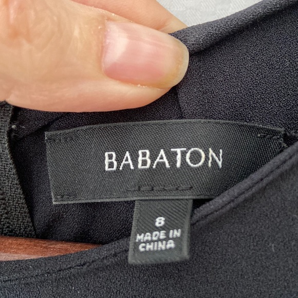 BABATON Black Dress with Mid Rift Slit Midi Length size 8 - Picture 2 of 4